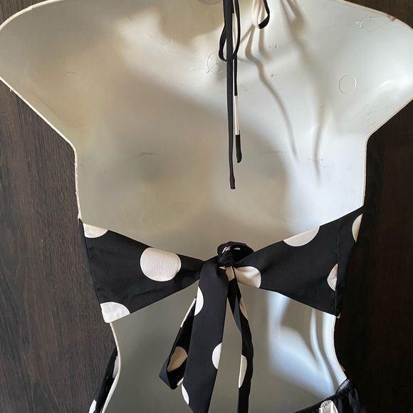 Forever21 Black and White Polka Dot Jumpsuit size M like new - Picture 6 of 12